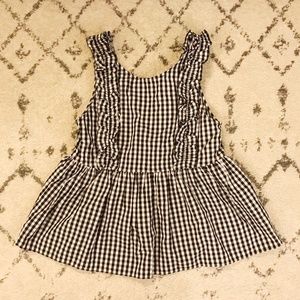 Women Zara Gingham Ruffle Top